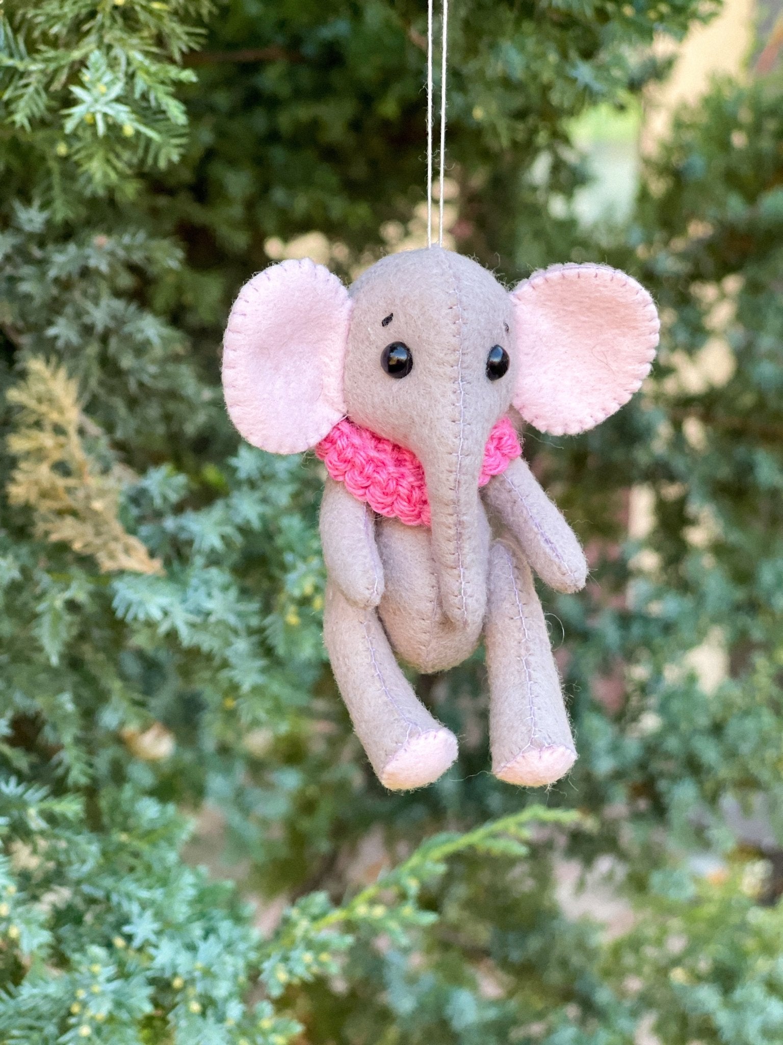 Felt Elephant Ornament - WoollyFox