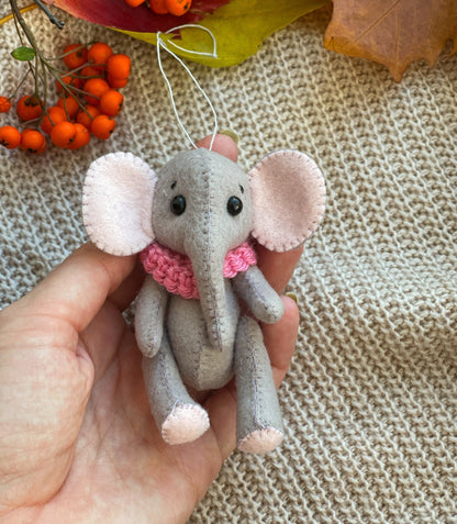 Felt Elephant Ornament - WoollyFox
