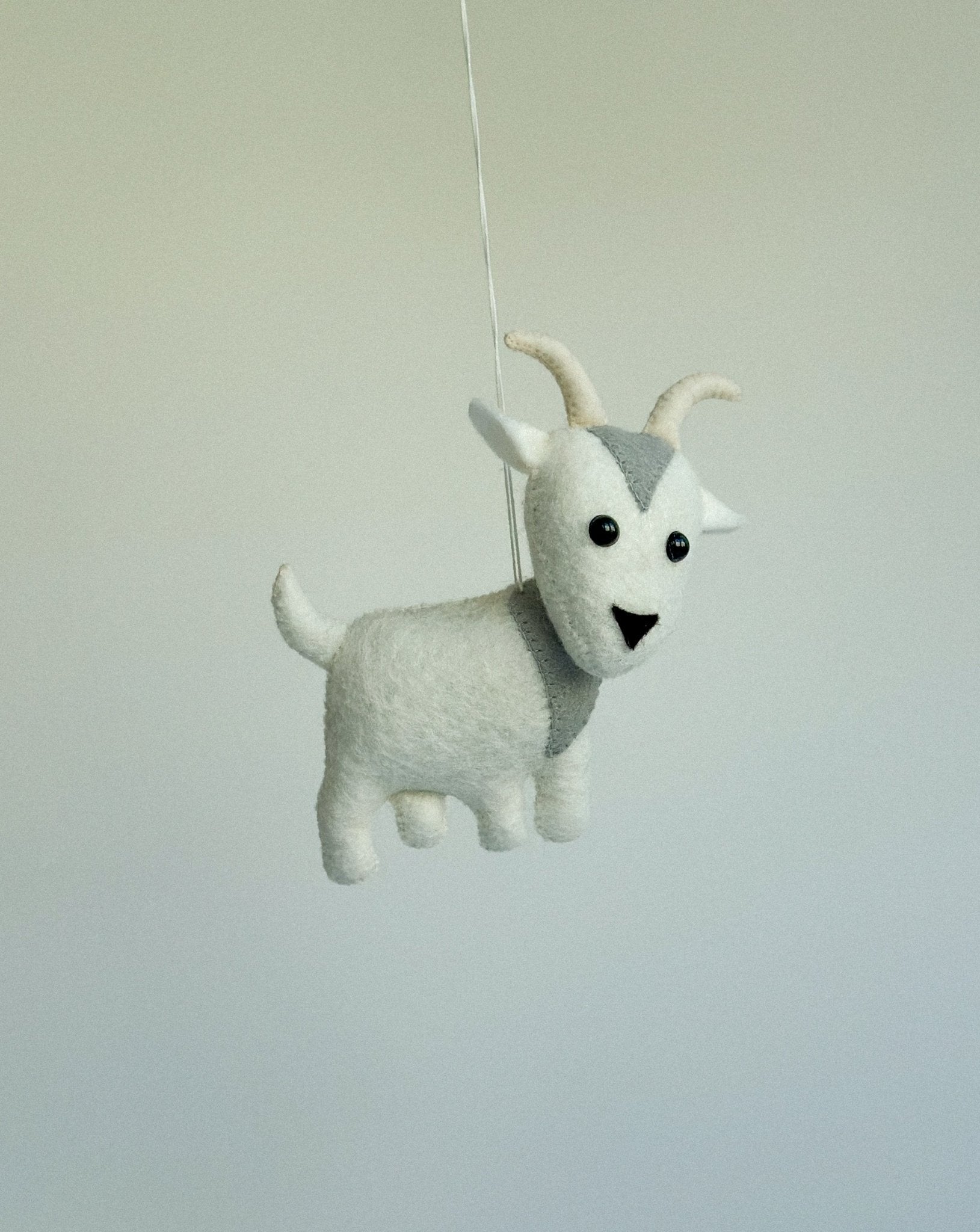 Felt Goat Toy – Handmade Animal Ornament for Play or Decor - WoollyFox
