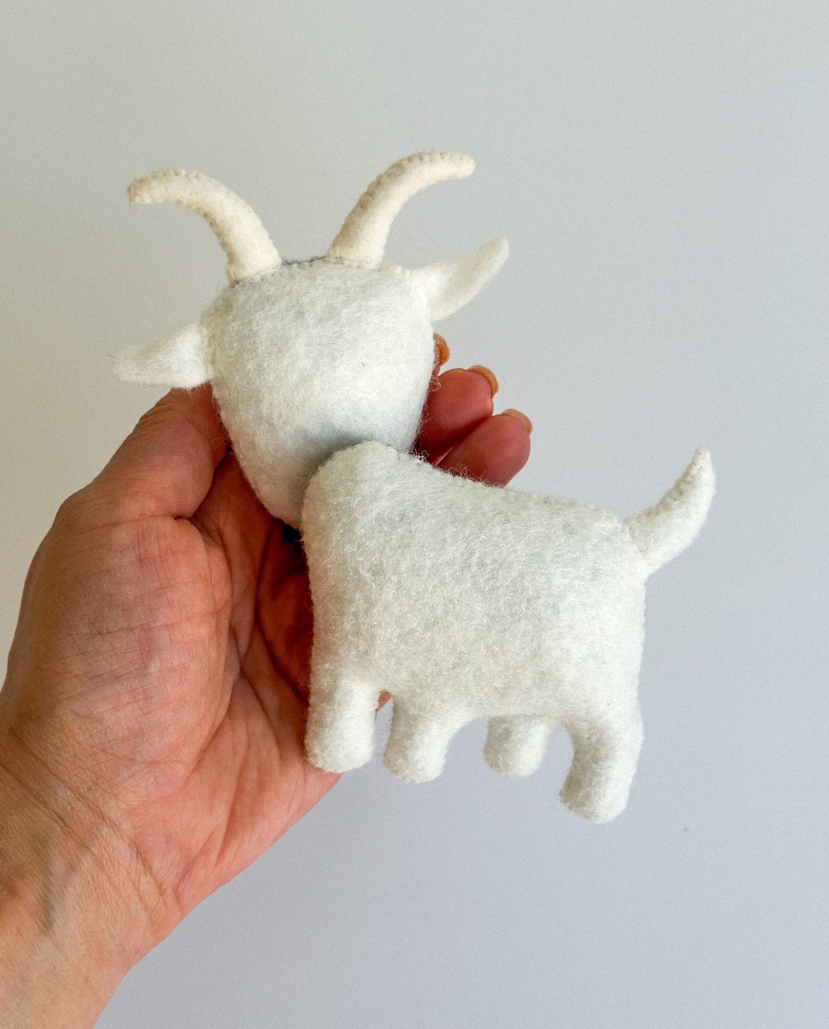 Felt Goat Toy – Handmade Animal Ornament for Play or Decor - WoollyFox
