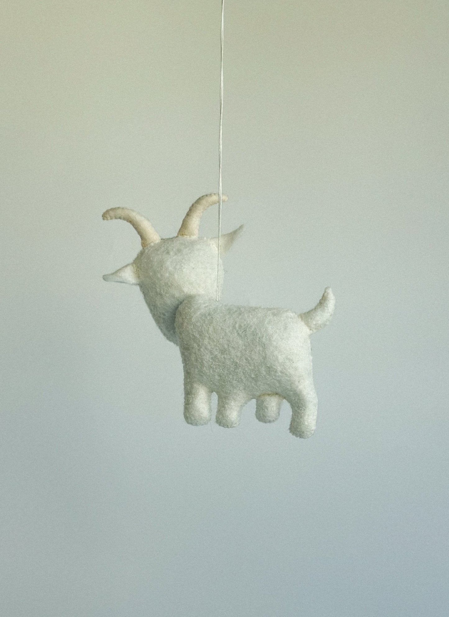 Felt Goat Toy – Handmade Animal Ornament for Play or Decor - WoollyFox