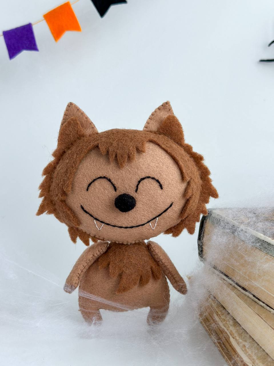 Felt Halloween Wolf – Cute Mini Werewolf Plush Toy for Halloween Decor - WoollyFox