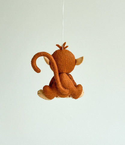 Felt Monkey Ornament - WoollyFox