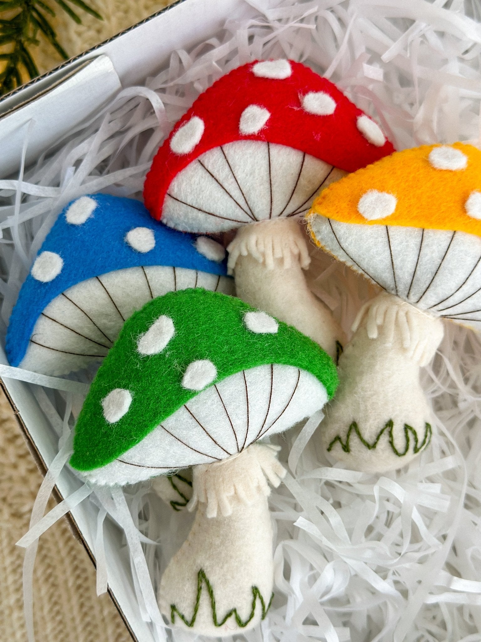 Felt Mushrooms Ornaments - WoollyFox