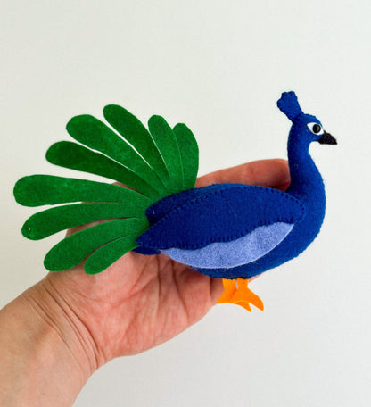 Felt Peacock Ornament - WoollyFox