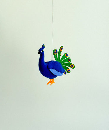 Felt Peacock Ornament - WoollyFox