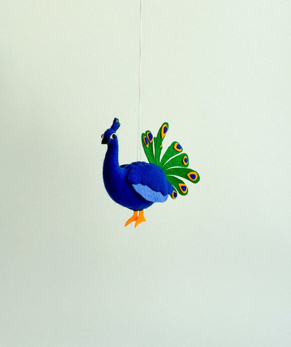 Felt Peacock Ornament - WoollyFox
