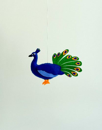Felt Peacock Ornament - WoollyFox