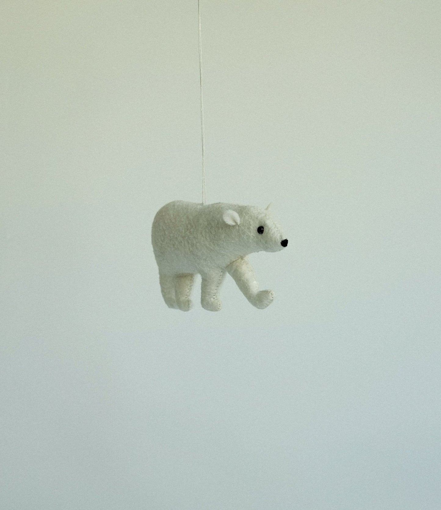Felt Polar Bear Ornament - WoollyFox