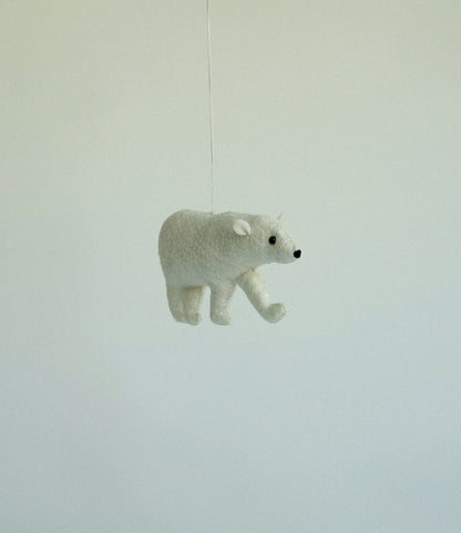 Felt Polar Bear Ornament - WoollyFox