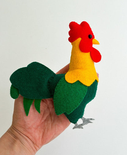 Felt Rooster Ornament - WoollyFox