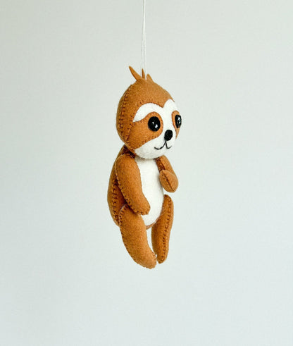 Felt Sloth Ornament - WoollyFox