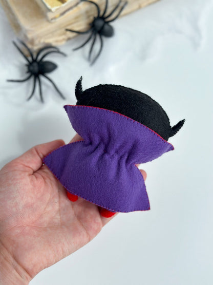 Felt Vampire Ornament – Handmade Halloween Dracula Decoration - WoollyFox