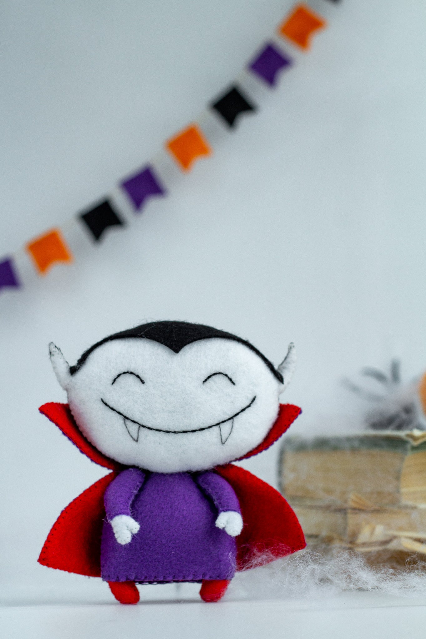 Felt Vampire Ornament – Handmade Halloween Dracula Decoration - WoollyFox