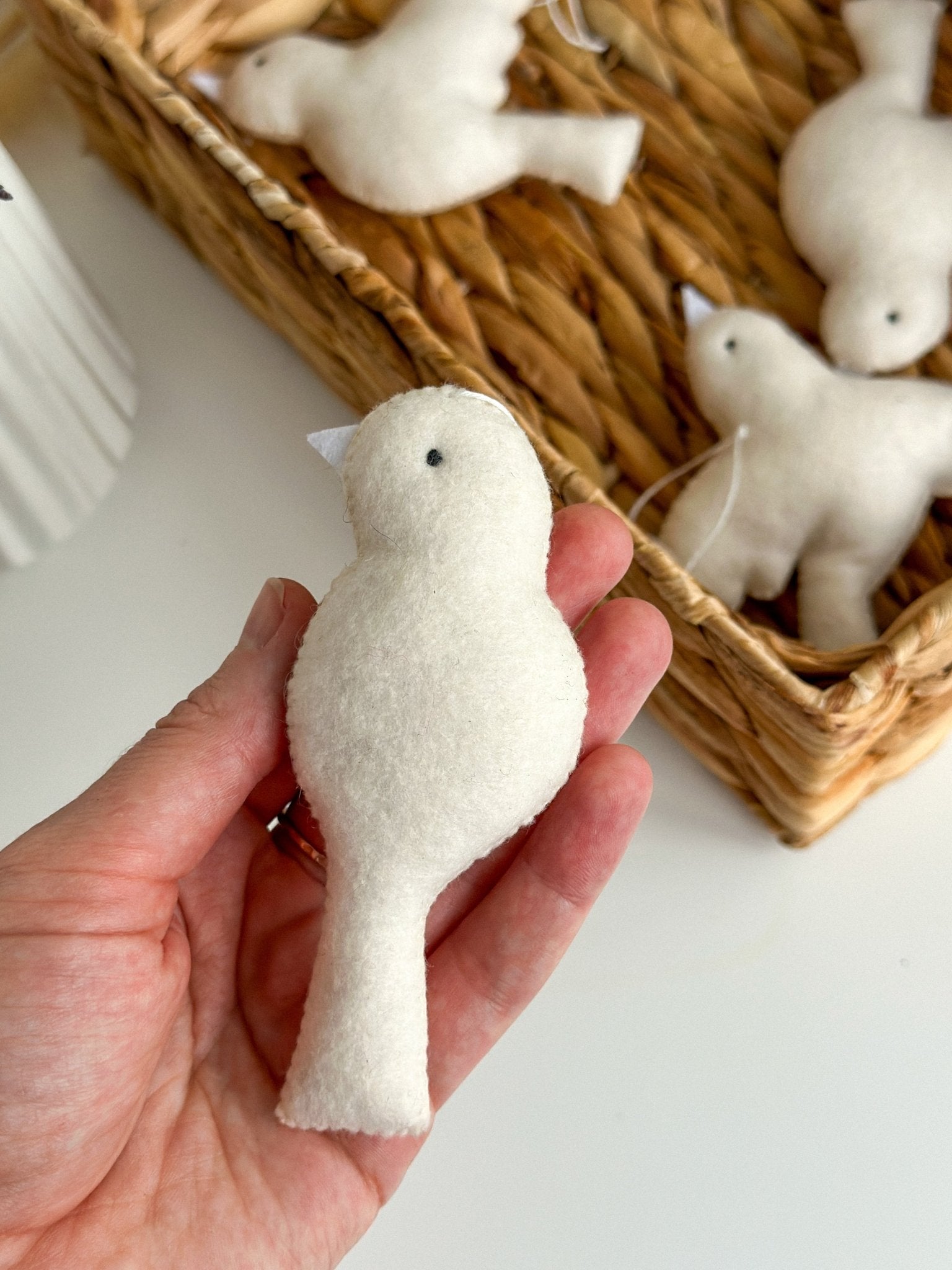 Felt White Bird Ornaments – Handmade Felt Decorations - WoollyFox