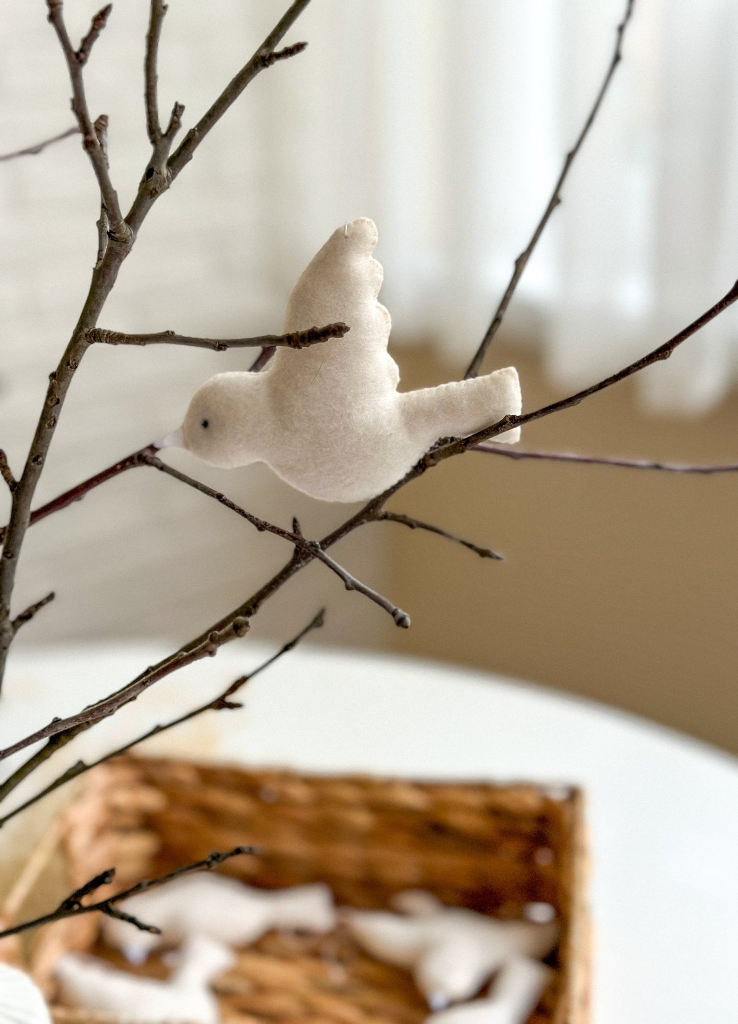 Felt White Bird Ornaments – Handmade Felt Decorations - WoollyFox