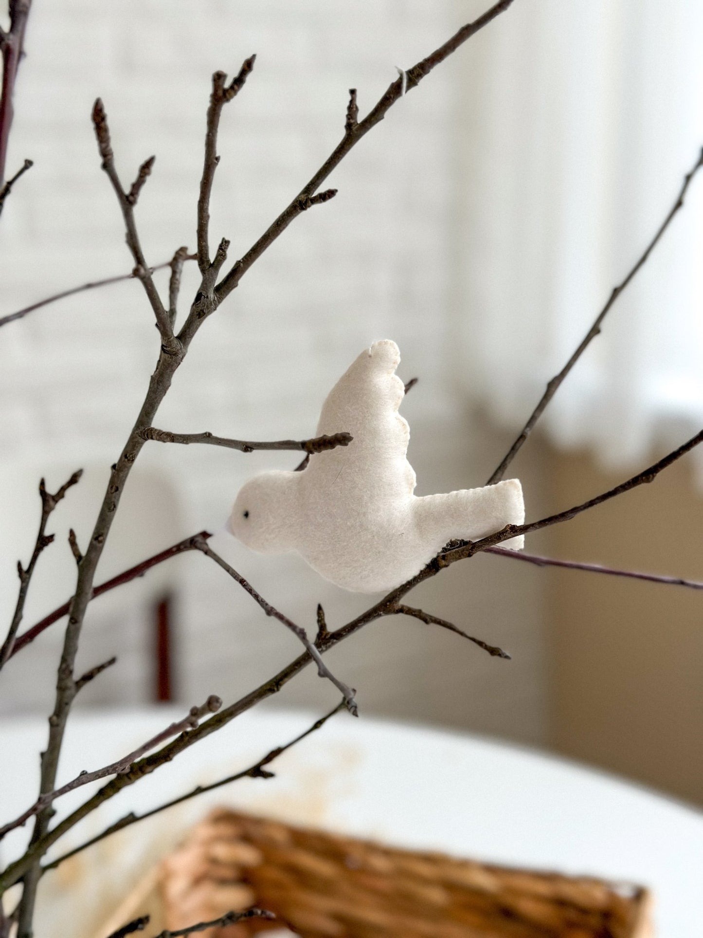 Felt White Bird Ornaments – Handmade Felt Decorations - WoollyFox
