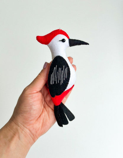 Felt Woodpecker Ornament - WoollyFox
