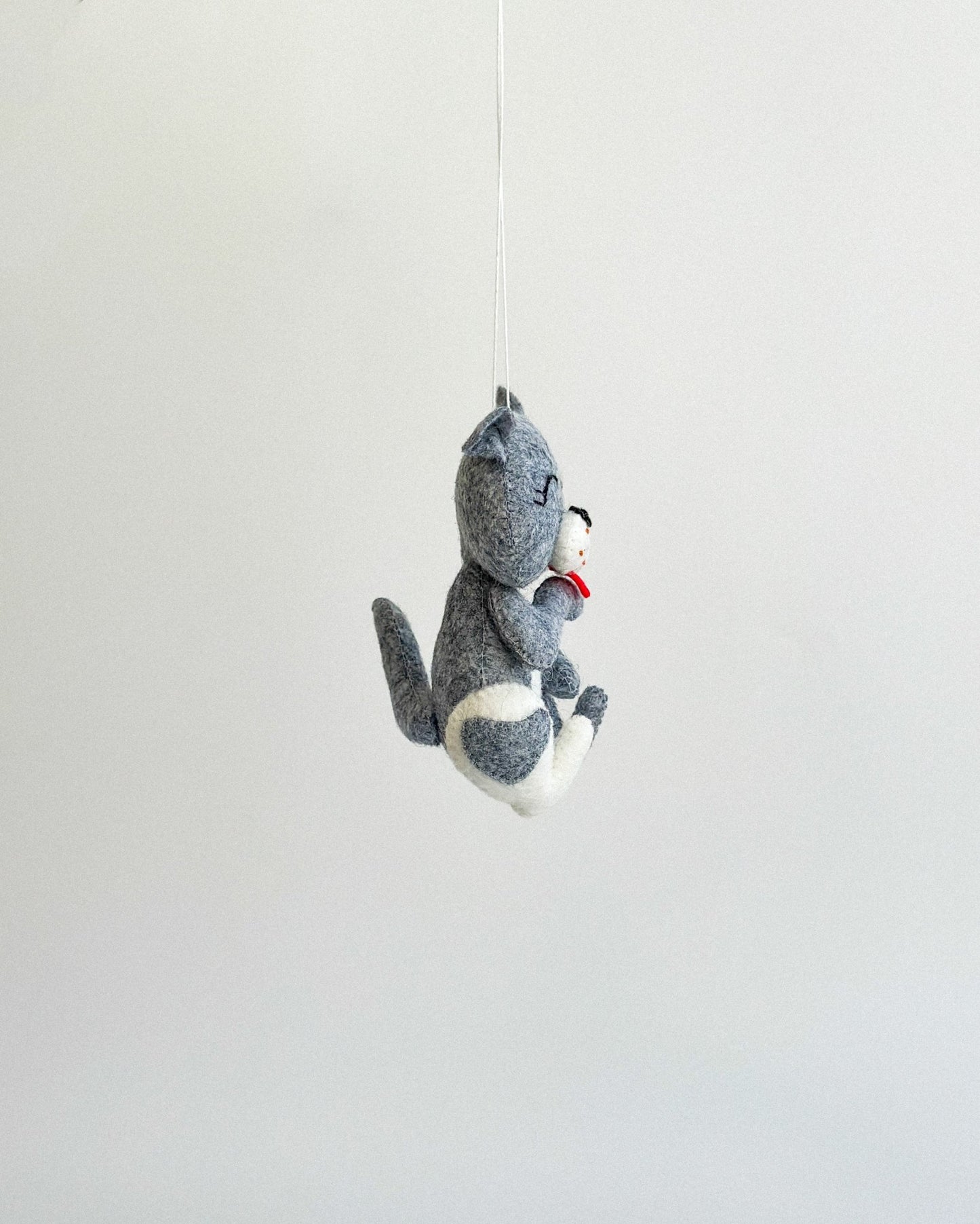 Felted Cat Ornament - WoollyFox