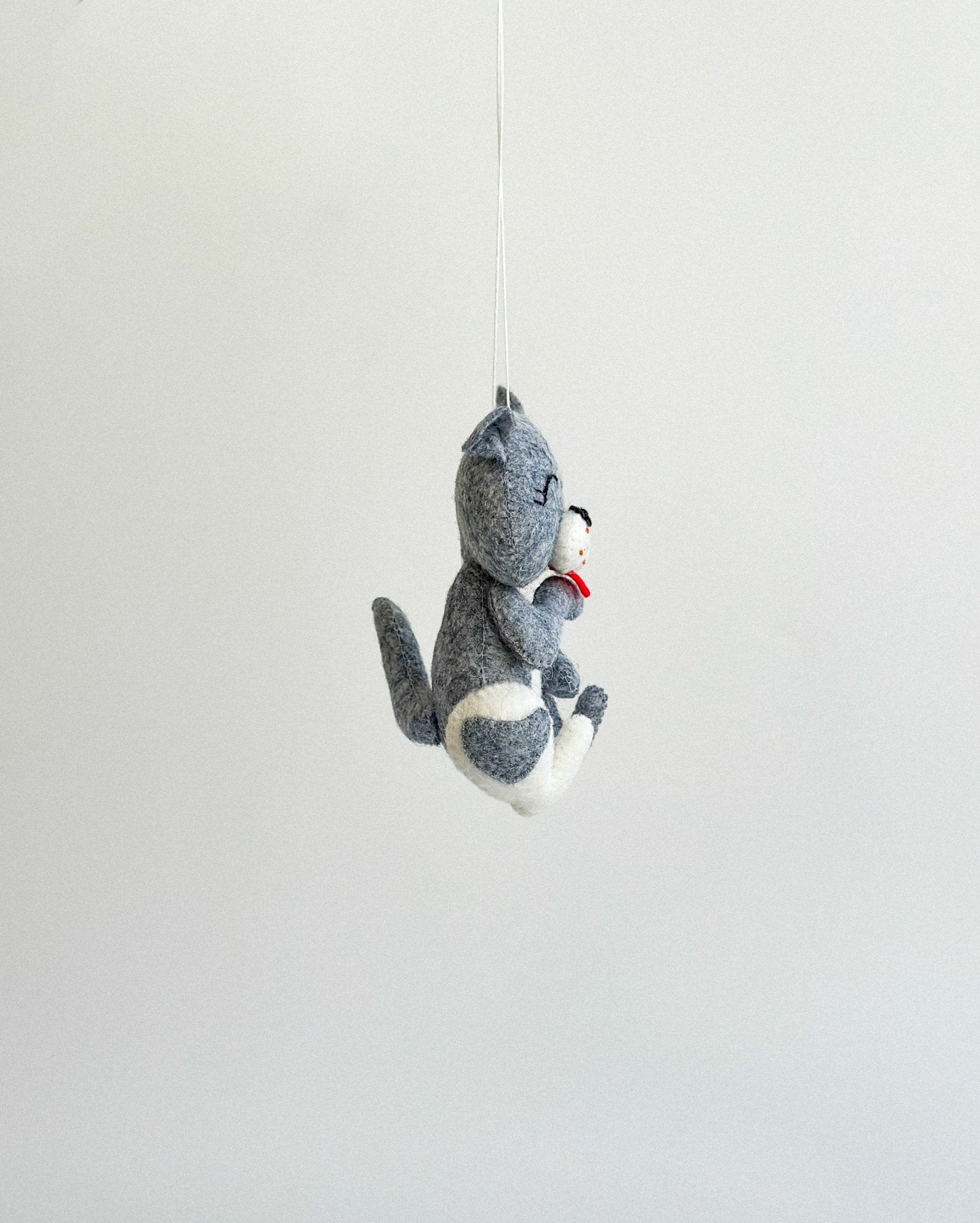 Felted Cat Ornament - WoollyFox