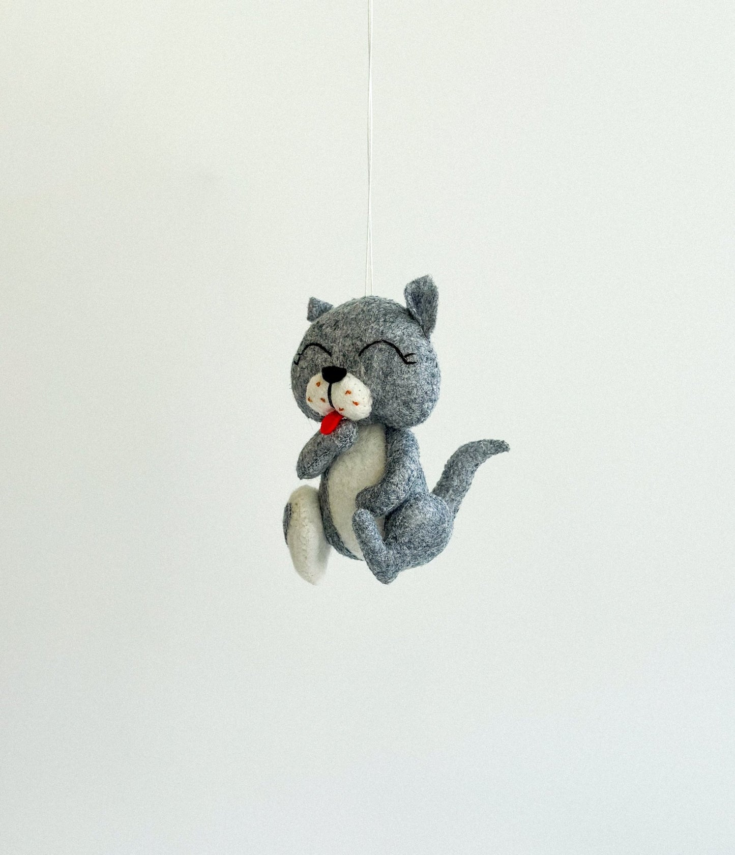 Felted Cat Ornament - WoollyFox
