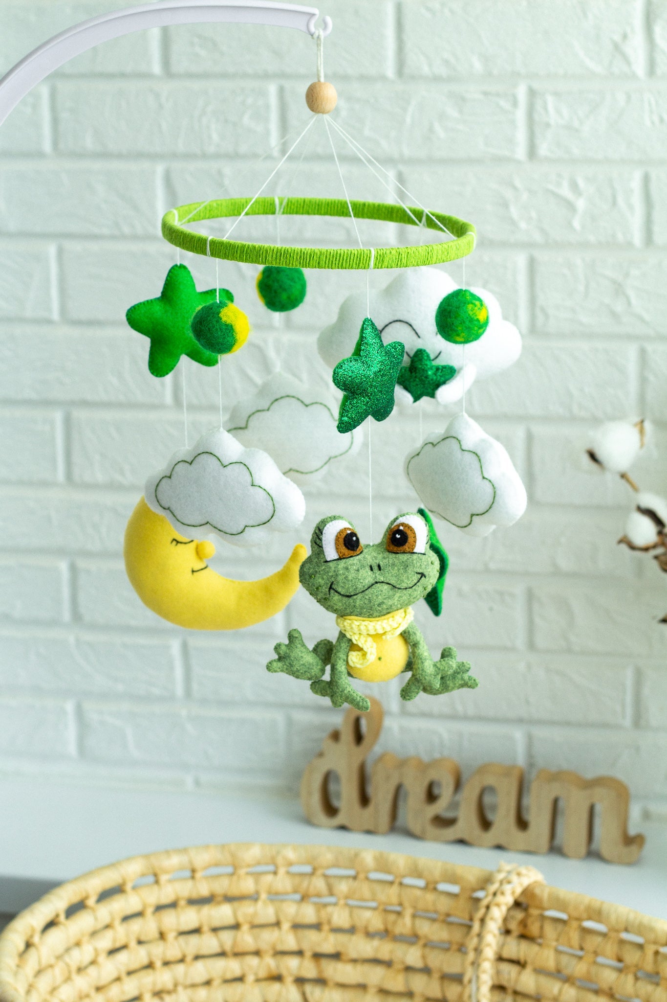 Frog and Stars Baby Mobile - WoollyFox