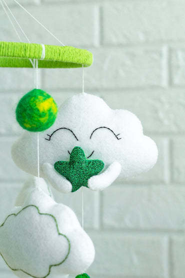 Frog and Stars Baby Mobile - WoollyFox