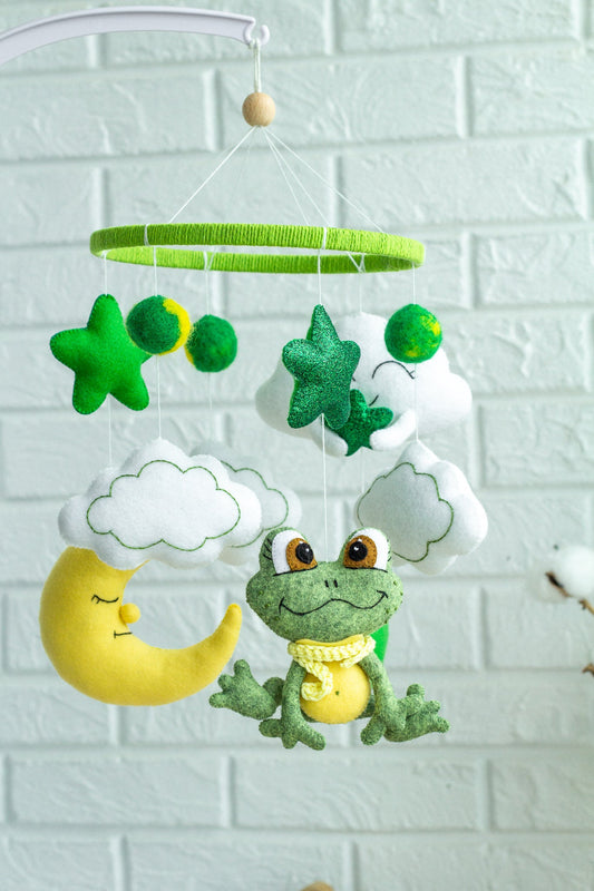 Frog and Stars Baby Mobile - WoollyFox