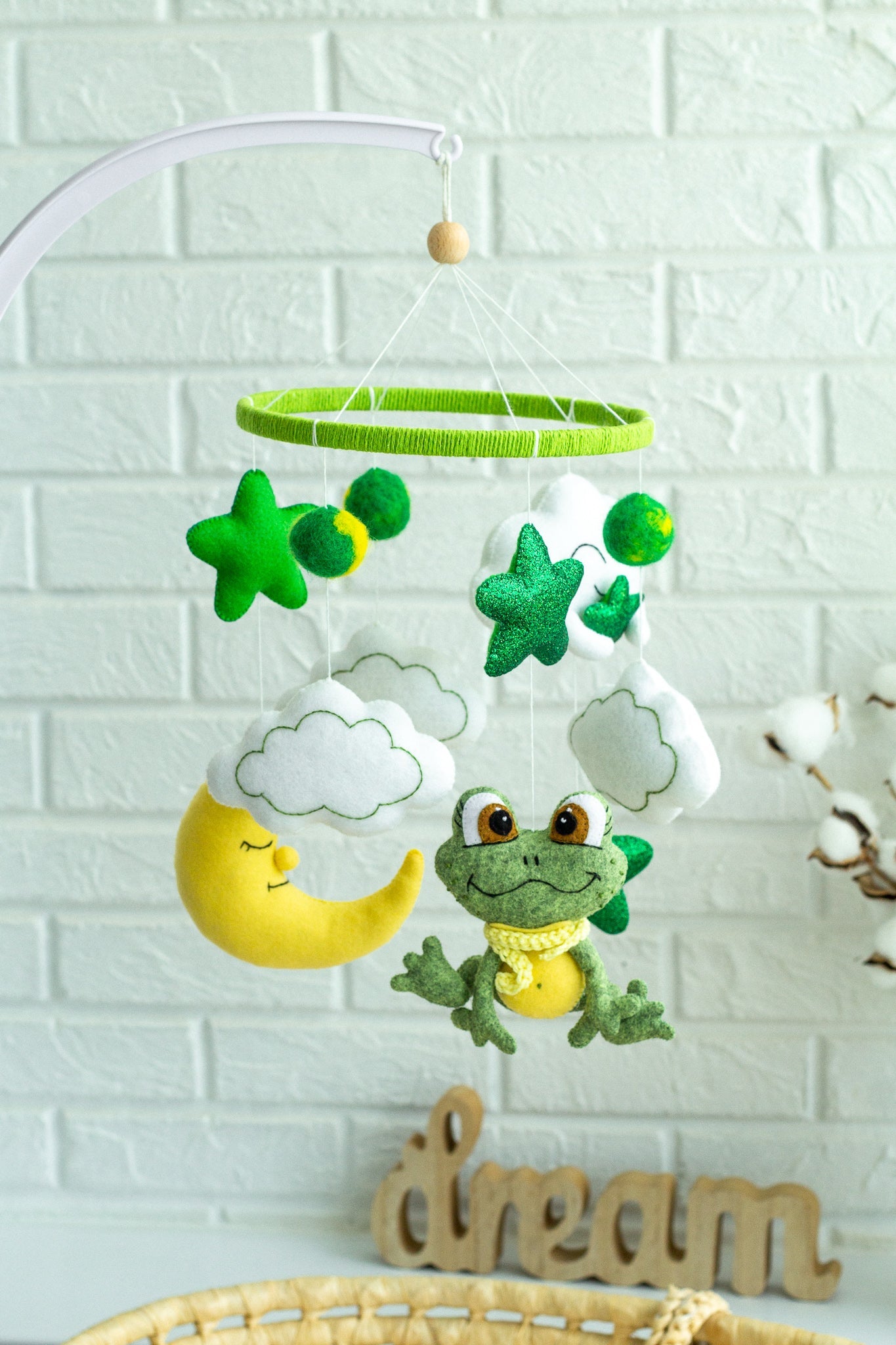 Frog and Stars Baby Mobile - WoollyFox