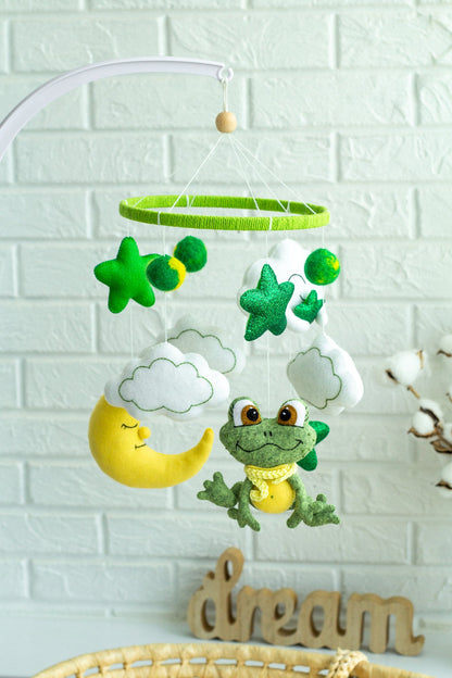 Frog and Stars Baby Mobile - WoollyFox