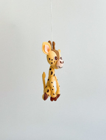 Giraffe Felt Ornament | Handmade Felt Toy | Safari Animal Decor - WoollyFox