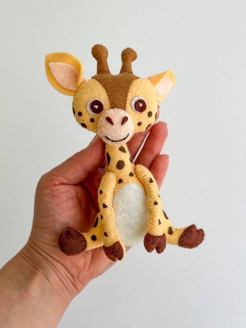Giraffe Felt Ornament | Handmade Felt Toy | Safari Animal Decor - WoollyFox
