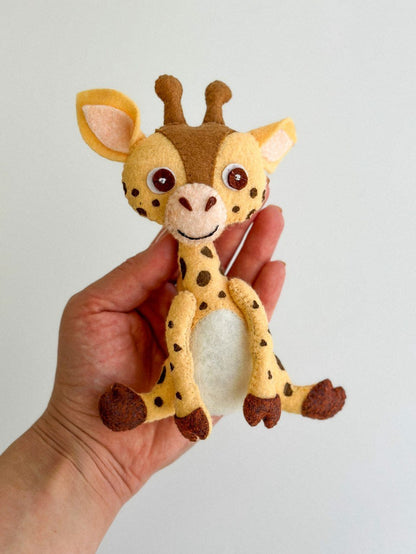 Giraffe Felt Ornament | Handmade Felt Toy | Safari Animal Decor - WoollyFox