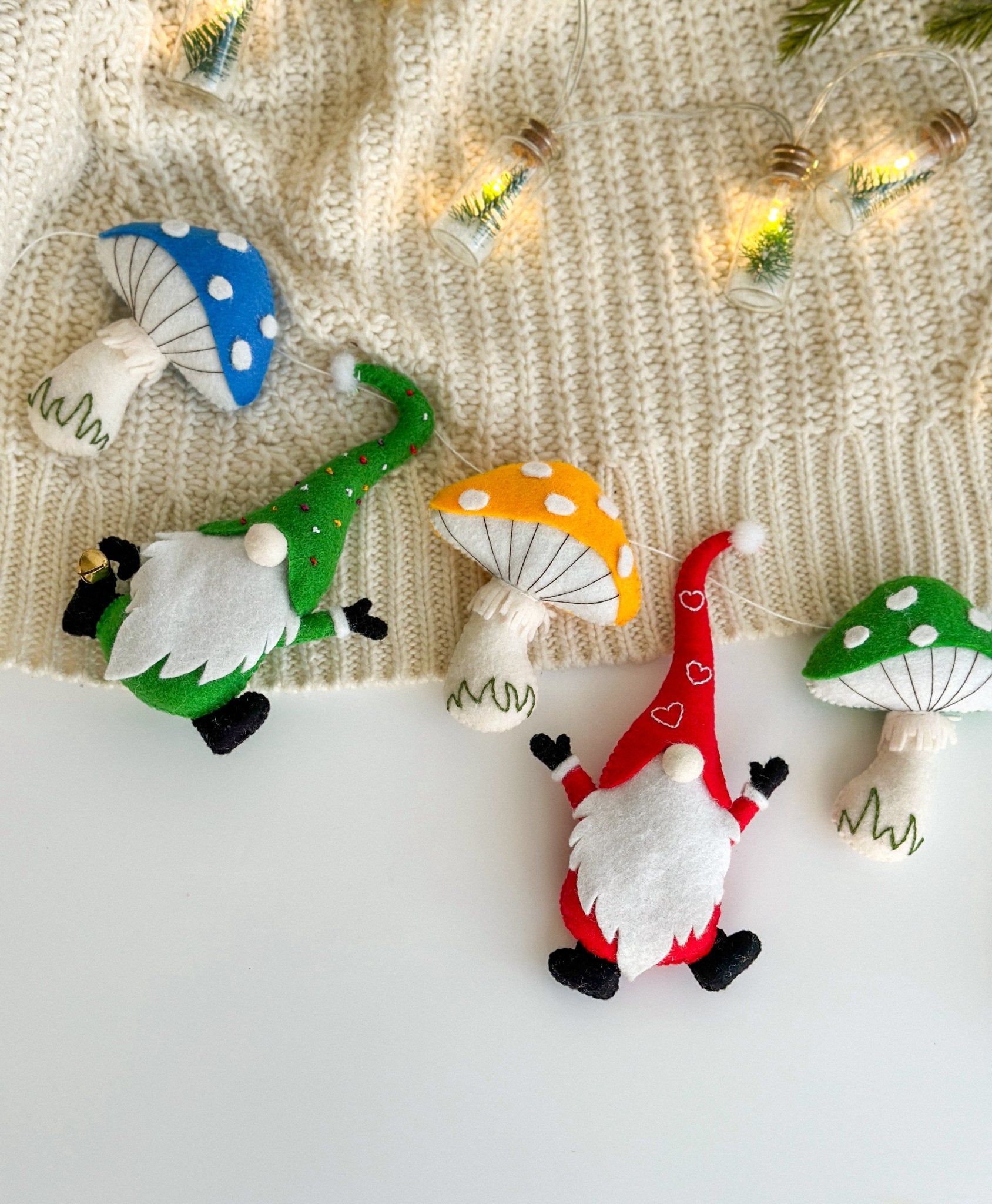 Gnomes and Mushrooms Garland - WoollyFox