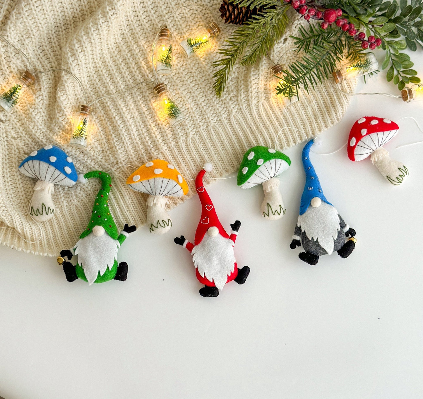 Gnomes and Mushrooms Garland - WoollyFox