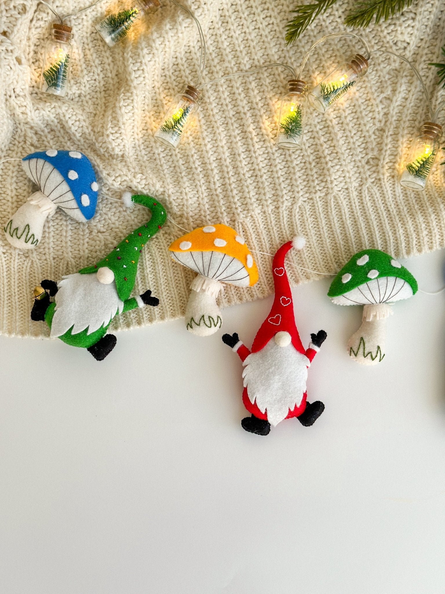 Gnomes and Mushrooms Garland - WoollyFox