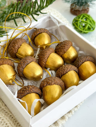 Golden Acorn Christmas Ornaments - WoollyFox