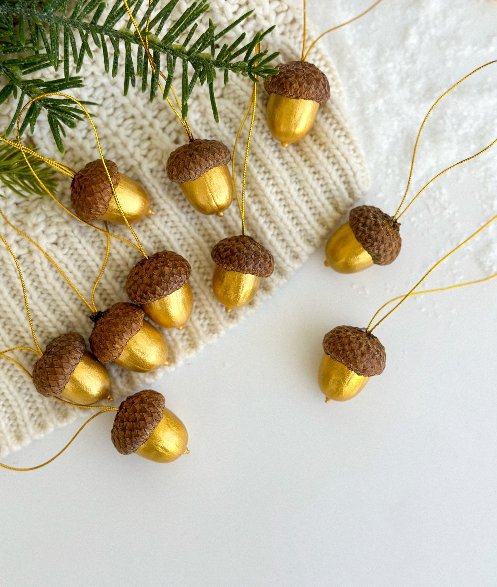 Golden Acorn Christmas Ornaments - WoollyFox