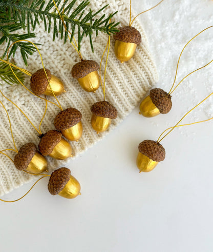 Golden Acorn Christmas Ornaments - WoollyFox