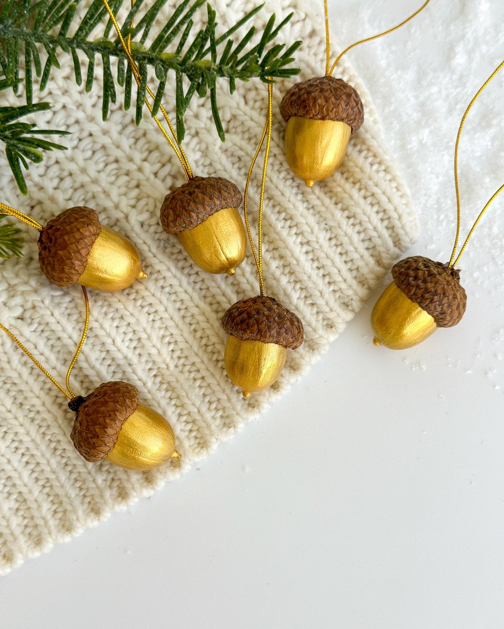 Golden Acorn Christmas Ornaments - WoollyFox
