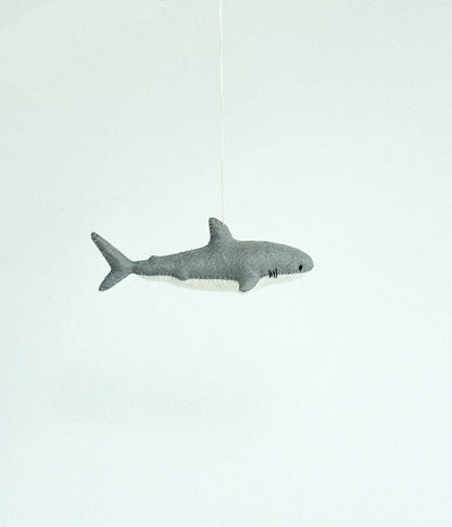 Great White Shark Felt Ornament | Handmade Felt Toy | Ocean Animal Decor - WoollyFox