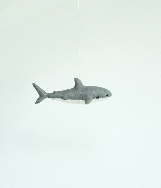Great White Shark Felt Ornament | Handmade Felt Toy | Ocean Animal Decor - WoollyFox