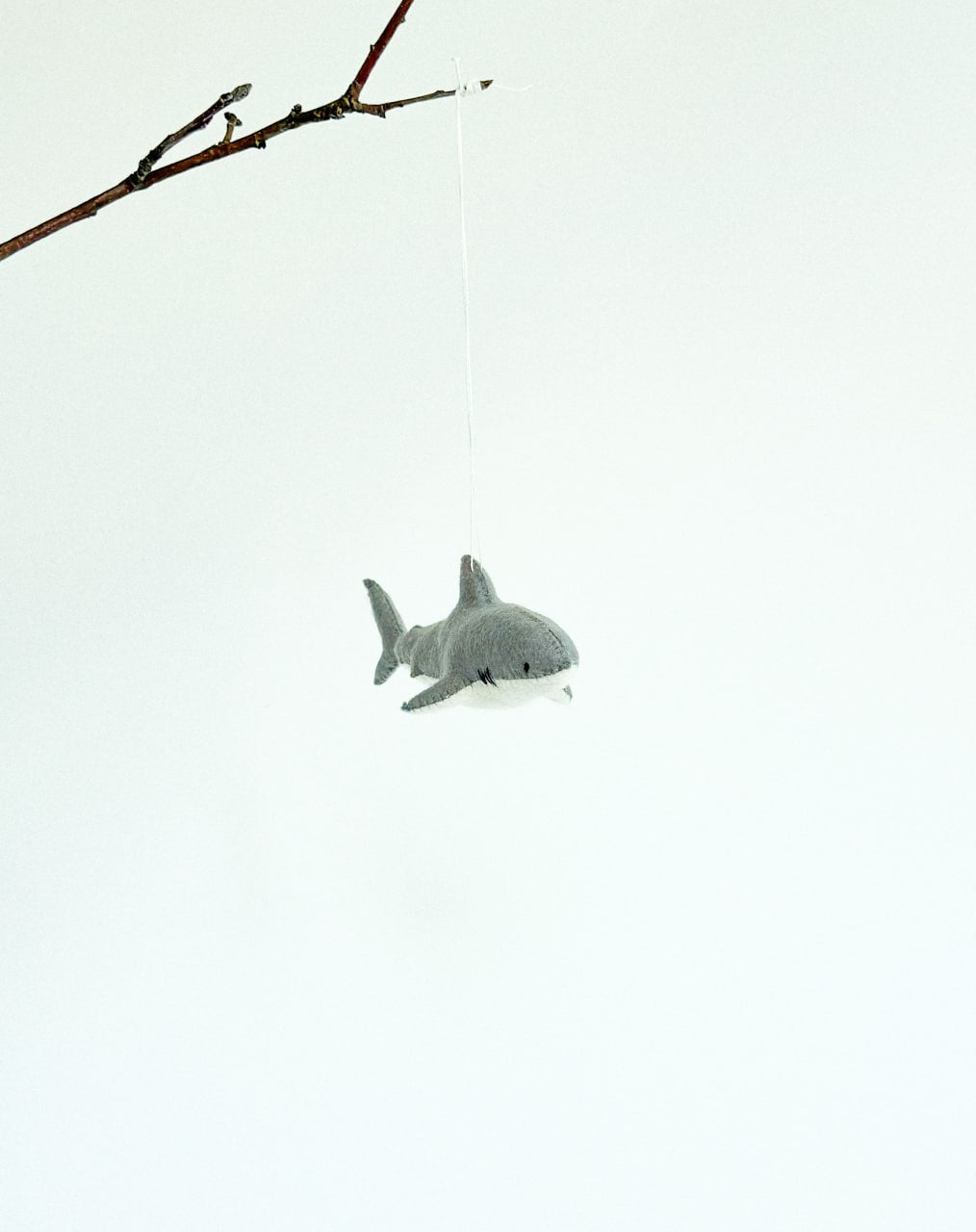 Great White Shark Felt Ornament | Handmade Felt Toy | Ocean Animal Decor - WoollyFox