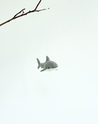 Great White Shark Felt Ornament | Handmade Felt Toy | Ocean Animal Decor - WoollyFox