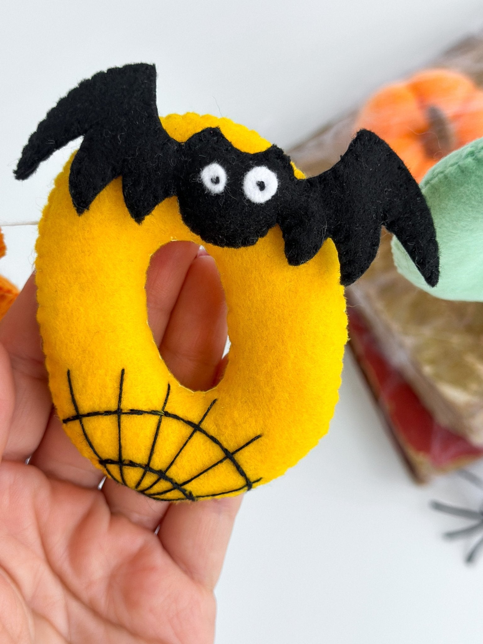 Halloween Felt Garland “BOO” – Ghost, Bat, Cat & Letter Decor for Halloween Baby Shower or Wall Hanging - WoollyFox