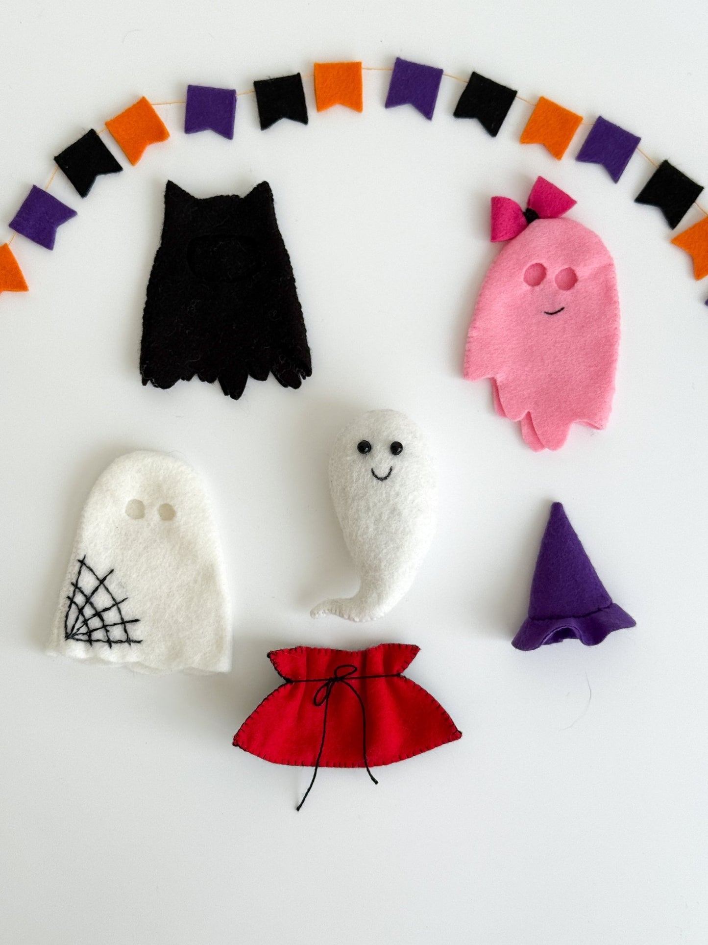 Halloween Ghost Plush Gift Set – Felt Ghost with Outfits in Gift Box - WoollyFox
