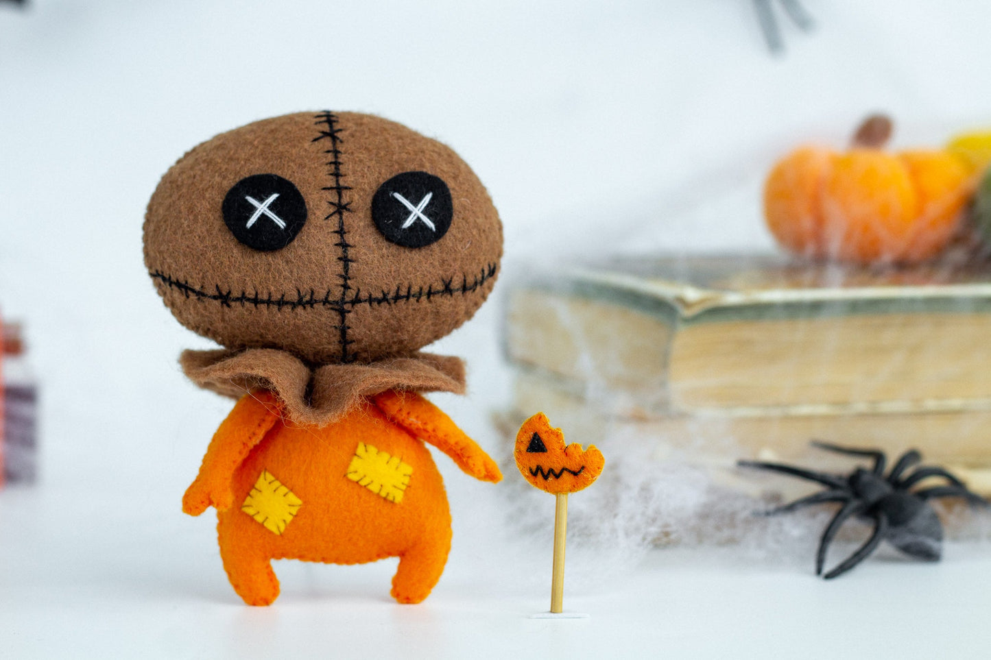 Halloween Pumpkin Felt Doll – Spooky Cute Halloween Decor for Kids & Home - WoollyFox