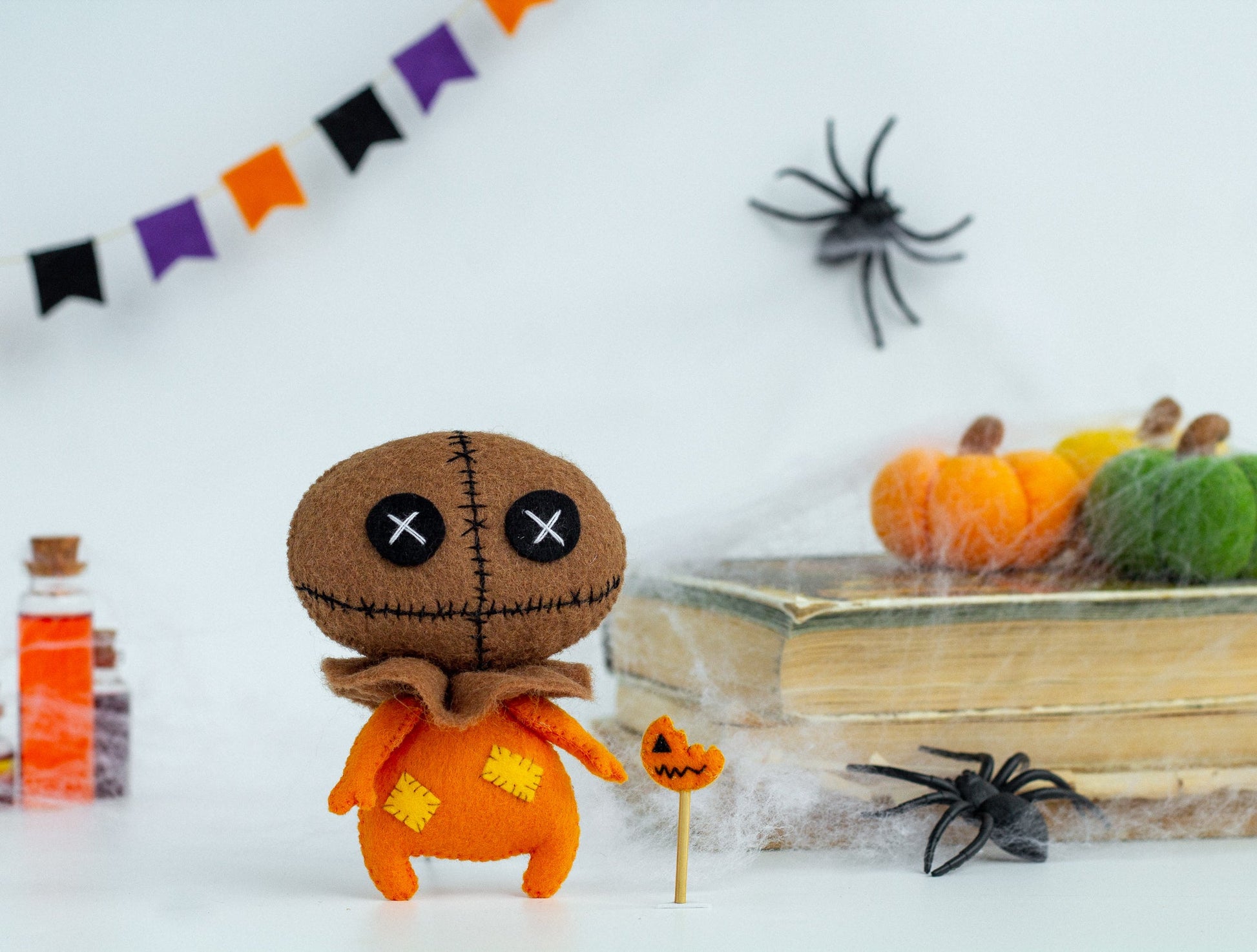 Halloween Pumpkin Felt Doll – Spooky Cute Halloween Decor for Kids & Home - WoollyFox