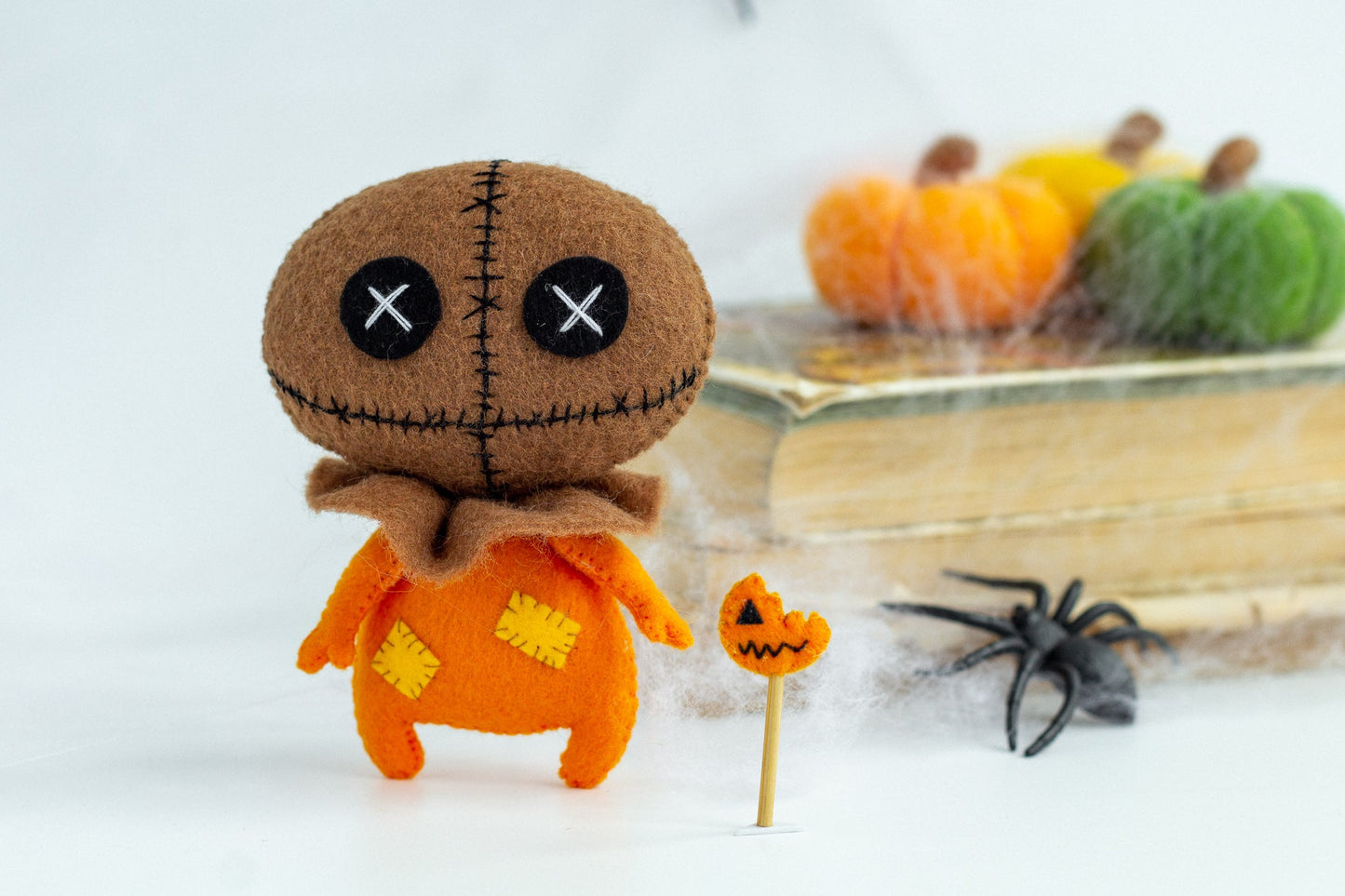 Halloween Pumpkin Felt Doll – Spooky Cute Halloween Decor for Kids & Home - WoollyFox