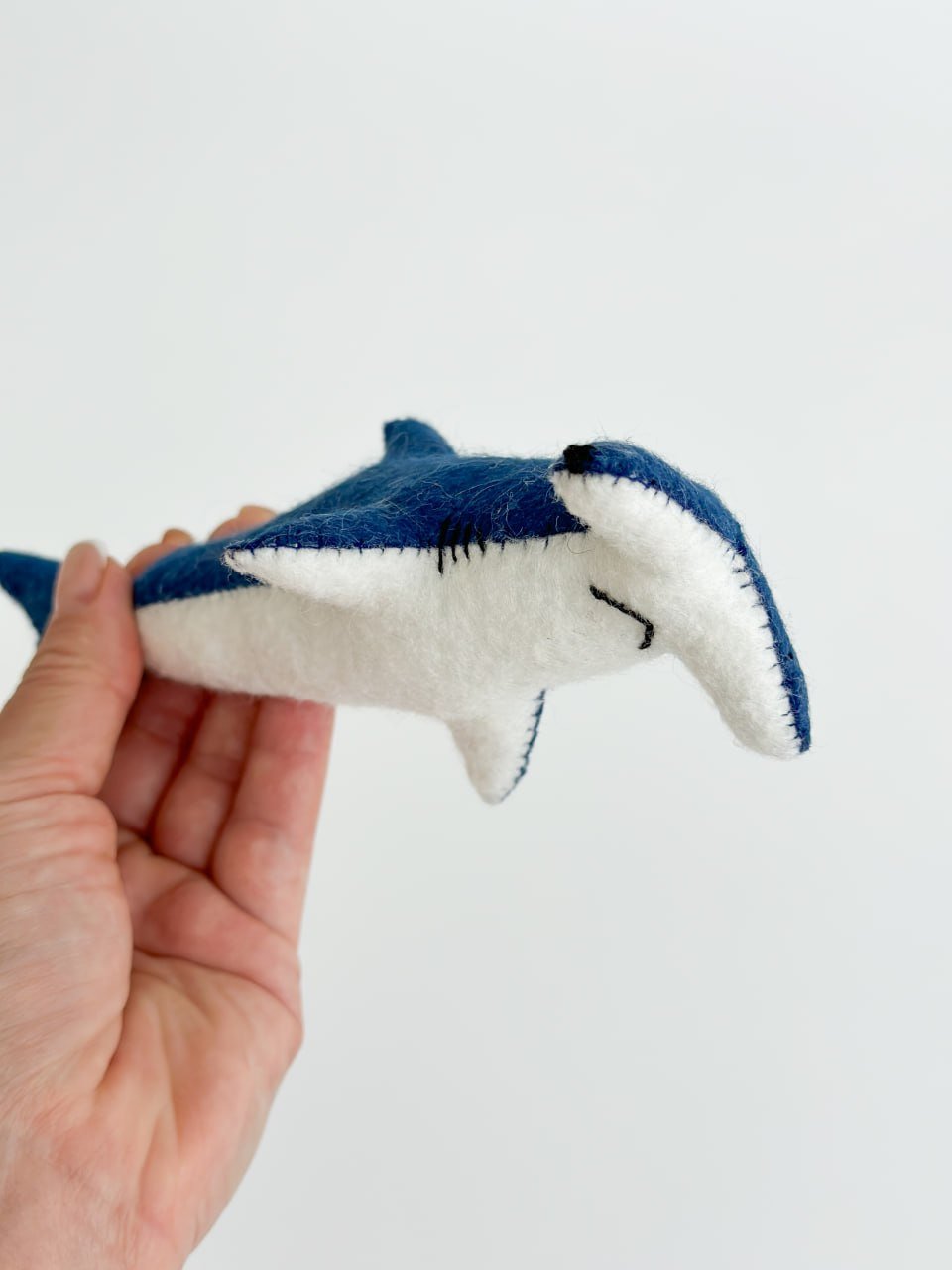 Hammerhead Shark Felt Ornament | Handmade Felt Toy | Ocean Animal Decor - WoollyFox